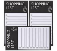 EXQUIMEUBLE Bloc-notes Magnétique pour Liste des Courses 3 Livres en Papier Noir Feuilles Détachables, Pratique pour Planification Quotidienne et Organisation du Réfrigérateur