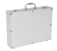 EXQUIMEUBLE Boîte à Outils en Alliage D’Aluminium Argenté Poignée | Grosse Capacité, Ouverture et Fermeture Fluides, pour Voyage et Atelier