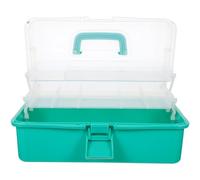 EXQUIMEUBLE Boîte à Outils Multifonction en PP Vert, Grosse Capacité Finition Lisse et Protection Renforcée, Rangement des Outils à Main et Objets Moyens