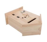 EXQUIMEUBLE Boîte aux Lettres Verrouillée en Bois Vintage, Design Maison Murale pour Entrée Extérieure, Rangement Sécurisé pour Clés et Courrier, Style Fermette