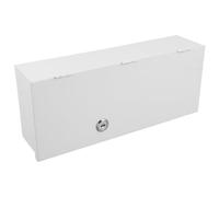 EXQUIMEUBLE Boîte Étanche Verrouillable pour Prise Électrique, Boîtier Électrique en Fer, 3 Postes, Rectangulaire, 2,8 de Profondeur, Blanc, Étanche et Antipoussière, pour Halls D'ascenseur