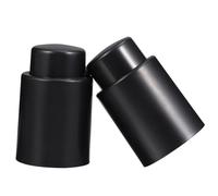 EXQUIMEUBLE Bouchons de Bouteille de Vin Noir 2pcs en Abs et Silicone Alimentaire Effet D'étanchéité pour Conservation Sûre du Vin