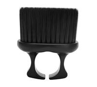 EXQUIMEUBLE Brosse à Moustache Ergonomique Noire en Nylon et Pp Design Anneau pour Coiffeurs et Hommes, Expérience de Coiffage Douce, pour Nettoyage et Usage Quotidien