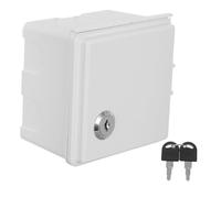 EXQUIMEUBLE Cache-prise électrique avec verrou, couvercle de prise étanche en PVC blanc, installation murale, barrière de sécurité, pour points électriques en zones à fort passage