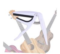 EXQUIMEUBLE Capodastre Ukulélé Alliage de Zinc Blanc avec Protection Silicone Pince à Ressort Facile à Utiliser Ajustable et Résistant pour Ukulélé et Concert