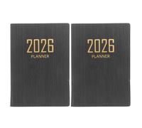 EXQUIMEUBLE Carnet de Planification Quotidienne 2026 2pcs Noir Papier Pu, Outil Polyvalent pour Gestion de Projet Personnel Équipe, Design Compact et Portable