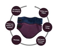 EXQUIMEUBLE Ceinture Chauffante Cou Électrique Usb, Masseur De Cou Fonction Moxibustion Intégrée, Matériau Solide Violet, Confort Réglable Pour Soulagement Cervical Et Usage Quotidien