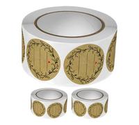 EXQUIMEUBLE Étiquettes Alimentaires Autocollantes en Papier Kraft 25 MM Lot de 3 Rouleaux de 500 Autocollants pour Pots Confitures Conserves et Pâtisseries Étiquetage Réutilisable et