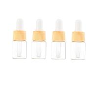 EXQUIMEUBLE Flacon Compte-gouttes En Verre 4 Pcs 5 Ml Embout Silicone, Bouteille Transparente Effet Bois Pour Huiles Essentielles, Cosmétiques, Usage Voyage Et Soin Personnel