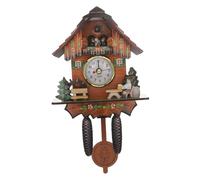EXQUIMEUBLE Horloge à Coucou Chalet Traditionnelle Pendule en Bois Mouvement Quartz Silencieux Salon Chambre Bureau Décoration Murale Rétro