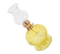 EXQUIMEUBLE Lampe à Huile Vintage Verre pour Éclairage Urgence Lampe à Kérosène De Décoration Intérieure Éclairage De Et Offrandes pour Maison Couleur Jaune Lotus