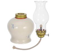 EXQUIMEUBLE Lampe à Pétrole Vintage Verre Lampe Tempête pour Usage Intérieur Lanterne à Huile Transparente Éclairage Décoratif