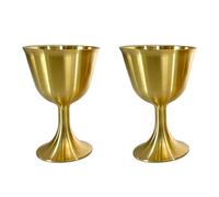 EXQUIMEUBLE Lot de 2 Coupes en Laiton Petit Format 4,5 Cm, Tasses Décoratives Vintage pour Culte et Temple, Calices Multifonctions en Cuivre, pour Usage Domestique et Cérémonies Spirituelles