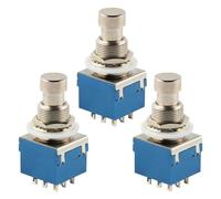 EXQUIMEUBLE Lot de 3 Boutons de Pédale D'effet pour Guitare Électrique en Métal Bleu, Compatibles Basse, Contrôle Pied Polyvalent pour Différents Styles de Musique et Concerts