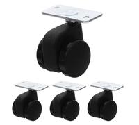 EXQUIMEUBLE Lot de 4 Roulettes Robustes pour Chaise de Bureau avec Frein Autobloquant par Gravité Pivotantes Universelles Charge Lourde Compatibles Mobilier de Bureau et Tabourets Noir