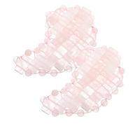 EXQUIMEUBLE Masque Yeux En Jade Rose Lot De 2 Forme De Lune Rafraîchissant Relaxation Voyage Sommeil