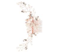 EXQUIMEUBLE Peigne De Mariage Cristal Doré Élégant Accessoire De Cheveux Pour Mariée Et Occasions Spéciales Couronne Fleurs Pour Femmes Et Filles