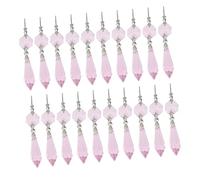 EXQUIMEUBLE Pendentifs De Lustre en Cristal Rose Clair 37 Mm 20 Pièces en Verre Octogonal pour Décoration De Rideaux, Plafonniers Et Projets DIY