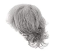 EXQUIMEUBLE Perruque Grise Courte Pour Femmes Âgées Coiffure Élégante Cheveux Synthétiques Idéale Pour Halloween Et Cosplay Confort Optimal Et Texture Réaliste Style Chic Pour