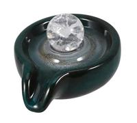 EXQUIMEUBLE Pièce en Céramique pour Fontaine Cascade Extérieure, Accessoire Décoratif pour Jeux d'eau Extérieure, Sortie d'eau Sphère Cristal Vert Paon, Remplacement Fontaine Jardin
