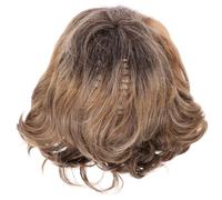 EXQUIMEUBLE Postiche Courte Bou Jaune pour Femme en Fibre Réaliste Postiche à Dentelle Frontale Accessoire Coiffure Naturel pour Fête Cosplay et Usage Quotidien