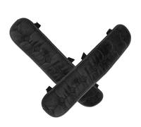 EXQUIMEUBLE Protège-Accoudoirs pour Chaise de Bureau en Velours Cristal, Lot de 2, Noir, 45X10 CM, Lavables, Coussins Sangles, Adaptés aux Utilisateurs Passant de Longues Heures Assis