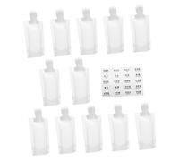 EXQUIMEUBLE Sachets Compressibles Rechargeables Format Voyage 13 Pièces 50 Ml Paquet De Lotion Souples Étanches Pour Voyageurs Voyantes Étiquettes De Classification