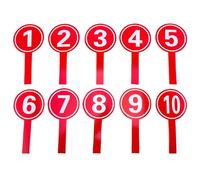 EXQUIMEUBLE Tableau de Bord de Vote Pratique, palettes numériques portatives, 10 pièces, Planche de Paddle numérotée en Mousse Rouge, pour juges, Usage Multi-usages