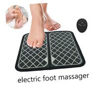EXQUIMEUBLE Tapis De Massage Des Électrique Pédicure Rechargeable Par Usb Design Compact Noir