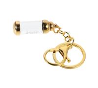 EXQUIMEUBLE Transparent Glass Perfume Bottle Keychain with Zinc Alloy Box Small Openable Glass Bottle Keyring for Backpack Handbag Office and