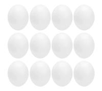 EXQUIMEUBLE Œufs artificiels factices 12 pièces Taille 3 en Plastique pour calopsittes et Diamants Mandarins, légers pour entraînement et Nidification