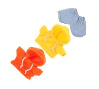 EXQUIMEUBLE Vêtements Kawaii pour Poupée Hoodie Orange Uni Hoodie et Jeans Bleu Revers Tenue Peluche Ours Confortable et Durable pour Jeux Interactifs