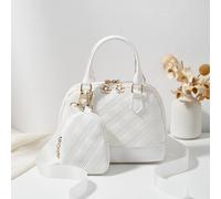 Exquis, élégant Portable 1 pièce blanc portefeuille en relief correspondant à la mode élégant double fermeture éclair sac à coque adapté aux femmes pour un usage quotidien ou pour faire du shopping Po