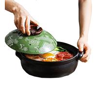 Exquis Hot Pot Casserole Korean Premium Céramique Casserole Clay Pot avec couvercle, Céramique Cocotte avec couvercle Clay Pot Round Ceramic Cookware for Cooking Hot Pot Dolsot Bibimbap and Soup
