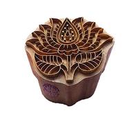 Exquis Impression Timbres Laiton Lotus Pattern Argile Bois Bloc