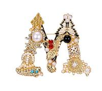 Exquis perles Diamant Broche Châle Lettre A/g/pour M/S Broche Chemise Attache Pin Cadeau pour Femmes Filles Mariage Bagues de Tube de Paroho, taille unique, comme décrit