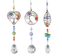 Exquis pour l'arbre de vie coloré pour pendentif attrape-soleil en cristal, parfait pour capturer la lumière et créer des reflets colorés (arbre à longue durée)