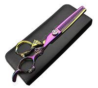 Exquis violet 6 pouces 440c haute dureté coiffure professionnelle ciseaux couper les cheveux et amincissement des cheveux coiffeur outils spéciaux (Thining Scissors)
