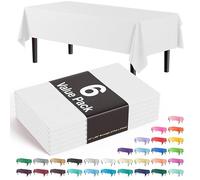 Exquise Lot de 6 nappes rectangulaires en plastique Blanc 137 x 274 cm