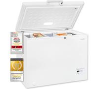 Exquisit Congélateur bahut GT200-HE-041C blanc | Volume utile : 198 L | Congélation rapide | Congélation 4 étoiles | Roulettes | Appareil indépendant