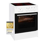 Exquisit Cuisinière ECM 6-4 BZ - 60 cm - Avec plaque de cuisson vitrocéramique - 2 zones de cuisson - Chaleur tournante - Chaleur tournante - 60 cm - Blanc