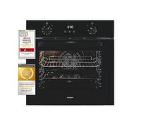 Exquisit EBE257-H-020 Four encastrable noir efficacité énergétique A | Chambre de cuisson 59 l | Chaleur tournante | Écran | Four encastrable 60 cm