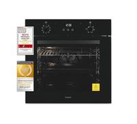 Exquisit EBE278-H-020 Four encastrable noir efficacité énergétique : A | Chambre de cuisson 75 l | Chaleur tournante et chaleur tournante | Largeur 60 cm