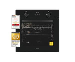 Exquisit Four encastrable EBE278-U-020 noir efficacité énergétique : A | Chambre de cuisson 76 l | Minuterie | Grille latérale | Largeur 60 cm
