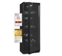 Exquisit GKS350-1-GT-280D Réfrigérateur à porte en verre Noir Capacité utile 320 l Éclairage intérieur LED Ventilateur de recirculation Serrure de porte