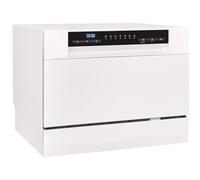 Exquisit GSP206-030D Tischgeschirrspüler, 55 cm breit, 6 Maßgedecke, 7 Programme, Startzeitvorwahl, Besteckkorb, weiß
