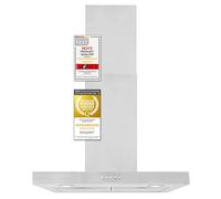 Exquisit Hotte de cheminée FKH 60-2 en acier inoxydable - Fonctionnement descente et circulation - Aspect inox