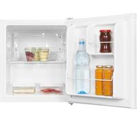 Exquisit KB05-V-040E Mini Standkühlschrank, 44 cm breit, 40L, 1 Ablage, Temperatureinstellung, Türdichtung und Türanschlag wechselbar, weiß