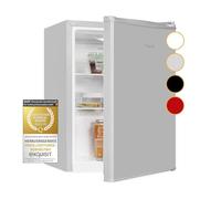 Exquisit KB60-V-090E Mini Standkühlschrank, 45 cm breit, 52L, LED Beleuchtung, Temperaturregelung, grau