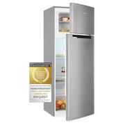 Exquisit KGC270-45-040D inoxlook Réfrigérateur-congélateur | Capacité utile de 206 l | Congélation 4 étoiles | Appareil sur pied